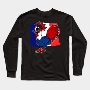 Bastille Day 14 July French Gallic Rooster Funny Long Sleeve T-Shirt